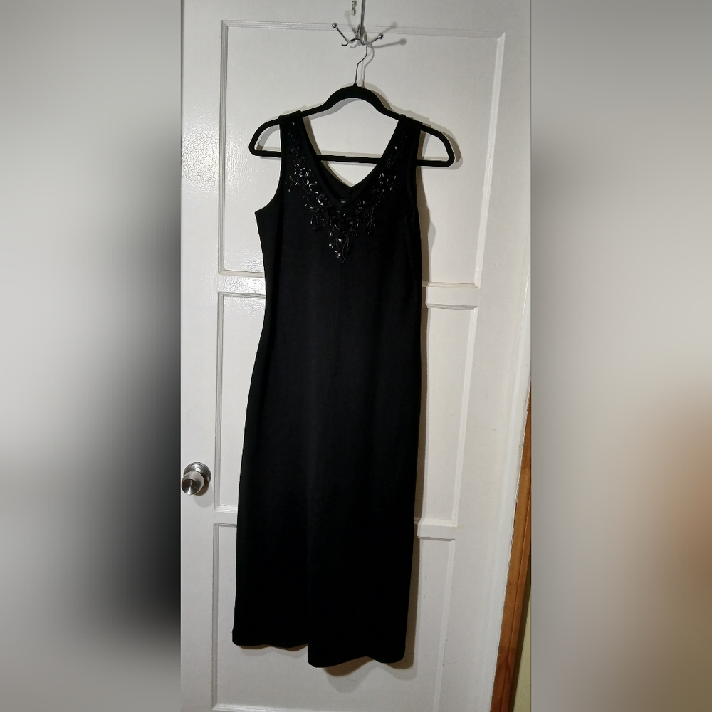 Carole Little, black sleeveless dress. Size medium